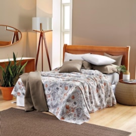 Colcha Solteiro Teka Allegro Folhas Cinza Colcha Solteiro Teka Allegro Folhas Cinza