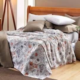 Colcha Solteiro Teka Allegro Folhas Cinza Colcha Solteiro Teka Allegro Folhas Cinza