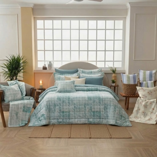 Colcha Solteiro Teka Allegro Galhos 1,50m x 2,30m 100% Algodão