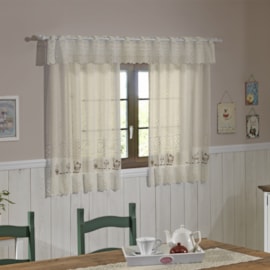 Cortina de Cozinha Interlar 2,00m x 1,20m Coffe Marfim Cortina de Cozinha Interlar 2,00m x 1,20m Coffe Marfim