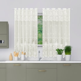 Cortina de Renda para Cozinha Beija-Flor 2,40m x 1,20m Madona Creme Cortina de Renda para Cozinha Beija-Flor 2,40m x 1,20m Madona Creme