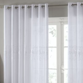 Cortina Duplex Bordada 2,60m x 1,70m Bella Janela Branco