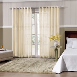 Cortina Duplex Linho Macrame Creme 2,00m X 2,30m Bella Janela Cortina Duplex Linho Macrame Creme 2,00m X 2,30m Bella Janela