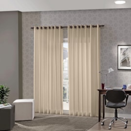 Cortina Duplex Lisa com Forro 3,00 X 2,50 Bella Janela Camurça