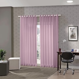 Cortina Duplex Lisa com Forro 3,00 X 2,50 Bella Janela Rose
