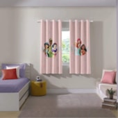 Cortina Infantil Blackout Tecido 70% Princesas Bella Janela 2,60x1,70