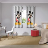 Cortina Infantil com Blackout PVC Mickey Logo Bella Janela 2,40x1,70