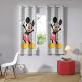 Cortina Infantil com Blackout PVC Mickey Logo Bella Janela 2,40x1,70