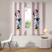 Cortina Infantil com Blackout PVC Minnie Logo Bella Janela 2,40x1,70