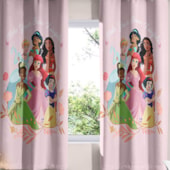 Cortina Infantil com Blackout PVC Princesas Happy Bella Janela 2,40x1,70