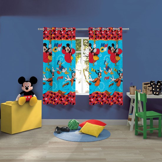 Cortina Infantil Mickey e Amigos 2,00m x 1,80m Lepper