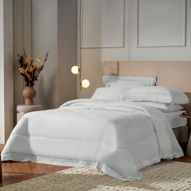 Edredom com Renda King Bordare Appel Branco Edredom com Renda King Bordare Appel Branco