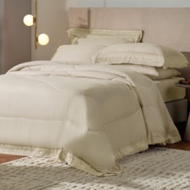 Edredom com Renda Queen Bordare Appel Amendoa Edredom com Renda Queen Bordare Appel Amendoa