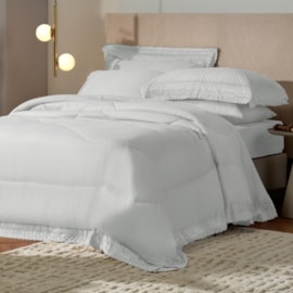 Edredom com Renda Queen Bordare Appel Branco
