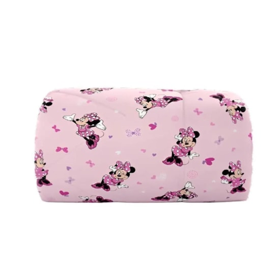 Edredom Solteiro 100% Poliéster Disney Hedrons Minnie Dance Rotativo 160x240