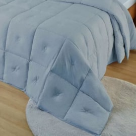 Edredom Solteiro Appel Toque de Pluma Diamond Dobby Azul Denim Edredom Solteiro Appel Toque de Pluma Diamond Dobby Azul Denim