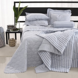 Edredom Solteiro Dupla-Face Lavive Chambrê 300 Fios Azul Jeans Edredom Solteiro Dupla-Face Lavive Chambrê 300 Fios Azul Jeans