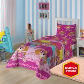 Edredom Solteiro Infantil Dupla-Face Microfibra Patrulha Canina Skye Heroína Lepper Edredom Solteiro Infantil Dupla-Face Microfibra Patrulha Canina Skye Heroína Lepper