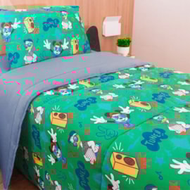 Edredom Solteiro Portallar Malha Mickey Tune Edredom Solteiro Portallar Malha Mickey Tune