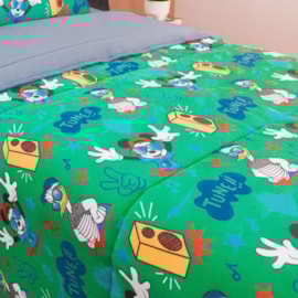 Edredom Solteiro Portallar Malha Mickey Tune Edredom Solteiro Portallar Malha Mickey Tune