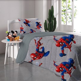 Edredom Solteiro Portallar Malha Spider-Man
