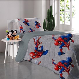 Edredom Solteiro Portallar Malha Spider-Man Edredom Solteiro Portallar Malha Spider-Man