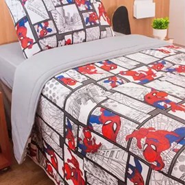 Edredom Solteiro Portallar Malha Spider-Man Quadrinhos