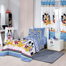 Edredom Solteiro Santista Mickey Happy Disney Dupla Face Edredom Solteiro Santista Mickey Happy Disney Dupla Face