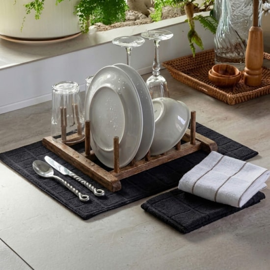 Escorredor de Louça de Microfibra Jolitex Deluxe Preto