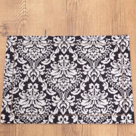 Jogo Americano Argivai Glamour Preto Flor de Lótus 35cm x 50cm 2 Peças Jogo Americano Argivai Glamour Preto Flor de Lótus 35cm x 50cm 2 Peças