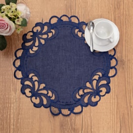 Jogo Americano Argivai Rechilie Navy 38cm Redondo 2 Peças Jogo Americano Argivai Rechilie Navy 38cm Redondo 2 Peças