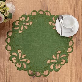 Jogo Americano Argivai Rechilie Verde Musgo 38cm Redondo 2 Peças Jogo Americano Argivai Rechilie Verde Musgo 38cm Redondo 2 Peças