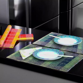 Jogo Americano Jolitex Bambu 4 Peças Azul Jogo Americano Jolitex Bambu 4 Peças Azul