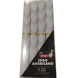 Jogo Americano Jolitex Best Chef 4 Peças PVC Cinza Jogo Americano Jolitex Best Chef 4 Peças PVC Cinza