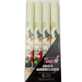 Jogo Americano Jolitex Best Chef 4 Peças PVC Menino com Vegetais Jogo Americano Jolitex Best Chef 4 Peças PVC Menino com Vegetais