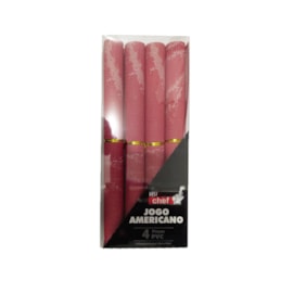 Jogo Americano Jolitex Best Chef 4 Peças PVC Pink Jogo Americano Jolitex Best Chef 4 Peças PVC Pink