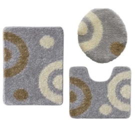 Jogo de Banheiro Jolitex Urban Lunar Cinza 3 Peças Jogo de Banheiro Jolitex Urban Lunar Cinza 3 Peças