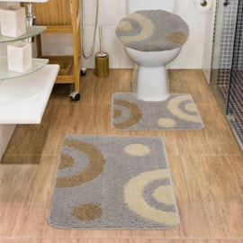 Jogo de Banheiro Jolitex Urban Lunar Cinza 3 Peças Jogo de Banheiro Jolitex Urban Lunar Cinza 3 Peças