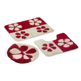 Jogo de Banheiro Jolitex Van Gogh 3 Peças Jasmim Vermelho/Palha Jogo de Banheiro Jolitex Van Gogh 3 Peças Jasmim Vermelho/Palha