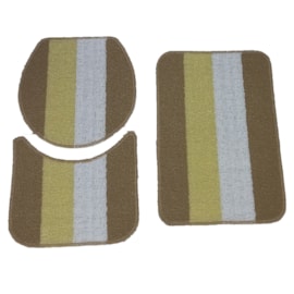 Jogo de Banheiro Rubi Bege/Amarelo/Branco 3 Peças Jogo de Banheiro Rubi Bege/Amarelo/Branco 3 Peças