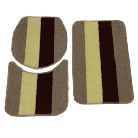 Jogo de Banheiro Rubi Bege/Amarelo/Marrom 3 Peças Jogo de Banheiro Rubi Bege/Amarelo/Marrom 3 Peças