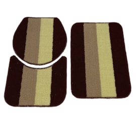 Jogo de Banheiro Rubi Marrom/Bege/Amarelo 3 Peças Jogo de Banheiro Rubi Marrom/Bege/Amarelo 3 Peças