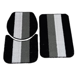 Jogo de Banheiro Rubi Preto/Branco/Cinza 3 Peças Jogo de Banheiro Rubi Preto/Branco/Cinza 3 Peças