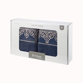 Jogo de Banho Barroca Azul Marinho Caviquioli 5 Peças Jogo de Banho Barroca Azul Marinho Caviquioli 5 Peças