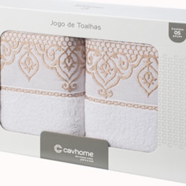 Jogo de Banho Barroca Branco Caviquioli 5 Peças Jogo de Banho Barroca Branco Caviquioli 5 Peças