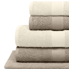 Jogo de Banho Bouton Natural Bege/Creme 5Pçs(2 Toalhas de Banho + 2 Toalhas de Rosto + 1 Piso) Jogo de Banho Bouton Natural Bege/Creme 5Pçs(2 Toalhas de Banho + 2 Toalhas de Rosto + 1 Piso)