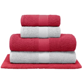 Jogo de Banho Bouton Natural Vermelho/Cinza 5Pçs (2 Toalhas de Banho + 2 Toalhas de Rosto + 1 Piso) Jogo de Banho Bouton Natural Vermelho/Cinza 5Pçs (2 Toalhas de Banho + 2 Toalhas de Rosto + 1 Piso)