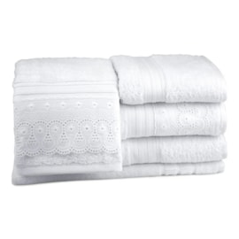 Jogo de Banho Com Renda Algodão Egípcio Buettner Renascença Branco 5 Peças Jogo de Banho Com Renda Algodão Egípcio Buettner Renascença Branco 5 Peças