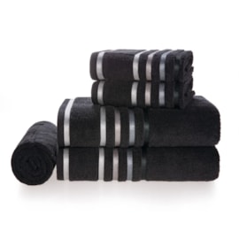 Jogo de Banho Karsten Lumina Unika 5 Peças Preto(2 Toalhas de Banho, 2 Toalhas de Rosto, 1 Piso) Jogo de Banho Karsten Lumina Unika 5 Peças Preto(2 Toalhas de Banho, 2 Toalhas de Rosto, 1 Piso)