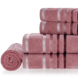 Jogo de Banho Karsten Lumina Unika 5 Peças Rosa Retrô(2 Toalhas de Banho, 2 Toalhas de Rosto, 1 Piso) Jogo de Banho Karsten Lumina Unika 5 Peças Rosa Retrô(2 Toalhas de Banho, 2 Toalhas de Rosto, 1 Piso)